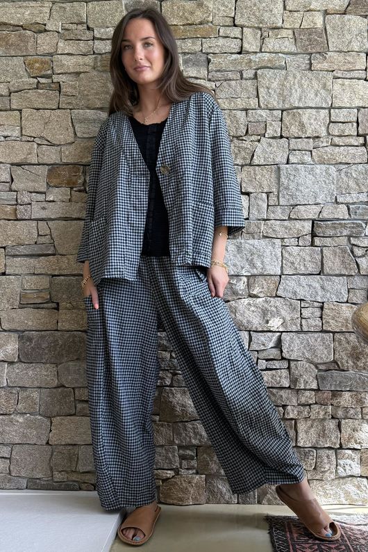 Arbi Gingham Box Jacket Black