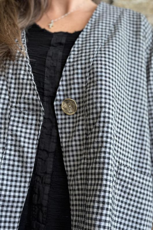 Arbi Gingham Box Jacket Black