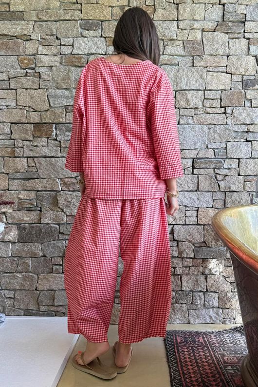 Arbi Gingham Box Jacket Chilli