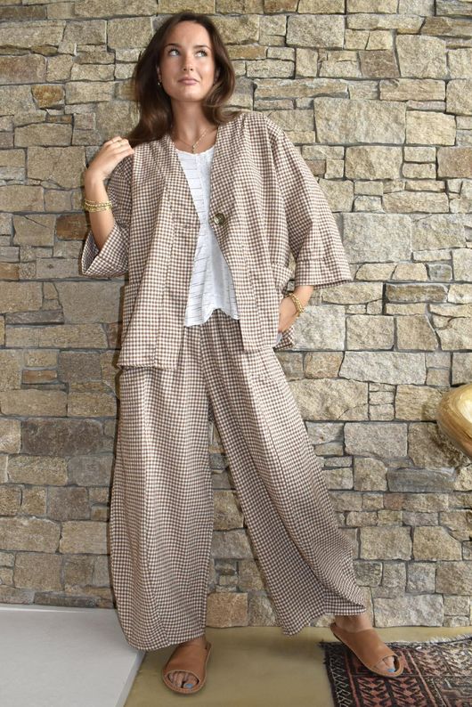 Arbi Gingham Box Jacket Hazelnut