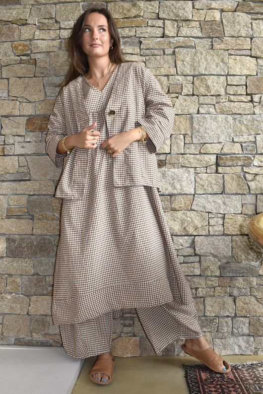 Arbi Gingham Box Jacket Hazelnut