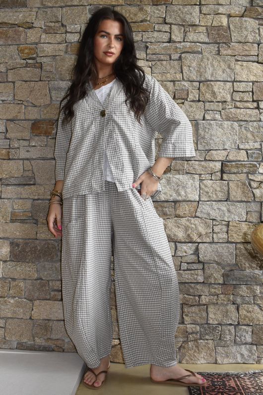 Arbi Gingham Box Jacket Mocha
