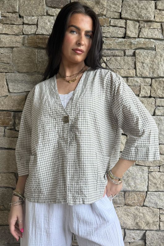 Arbi Gingham Box Jacket Mocha