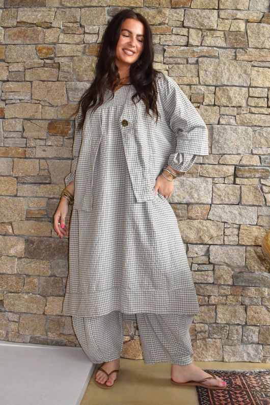 Arbi Gingham Box Jacket Mocha