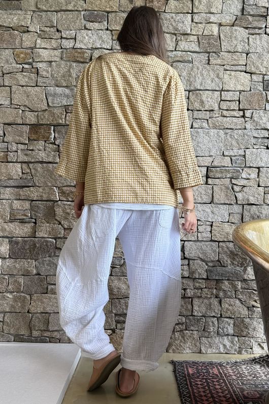 Arbi Gingham Box Jacket Mustard