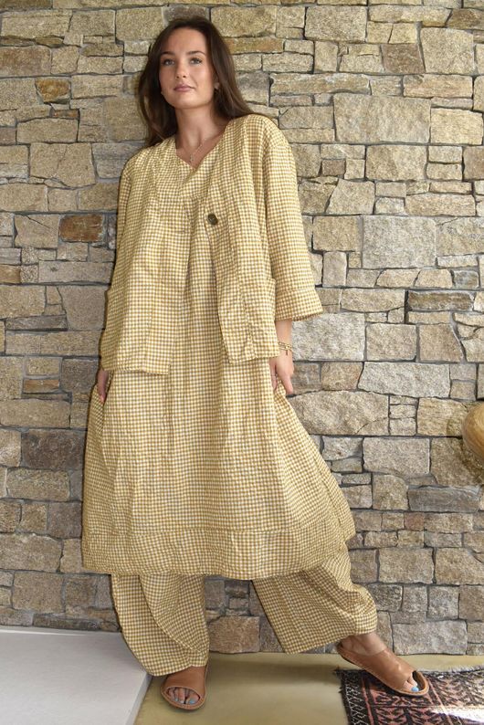 Arbi Gingham Box Jacket Mustard