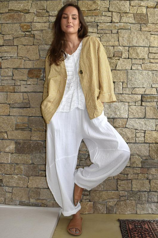 Arbi Gingham Box Jacket Mustard