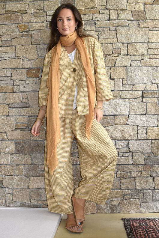 Arbi Gingham Box Jacket Mustard