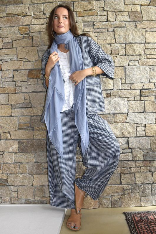 Arbi Gingham Box Jacket Navy