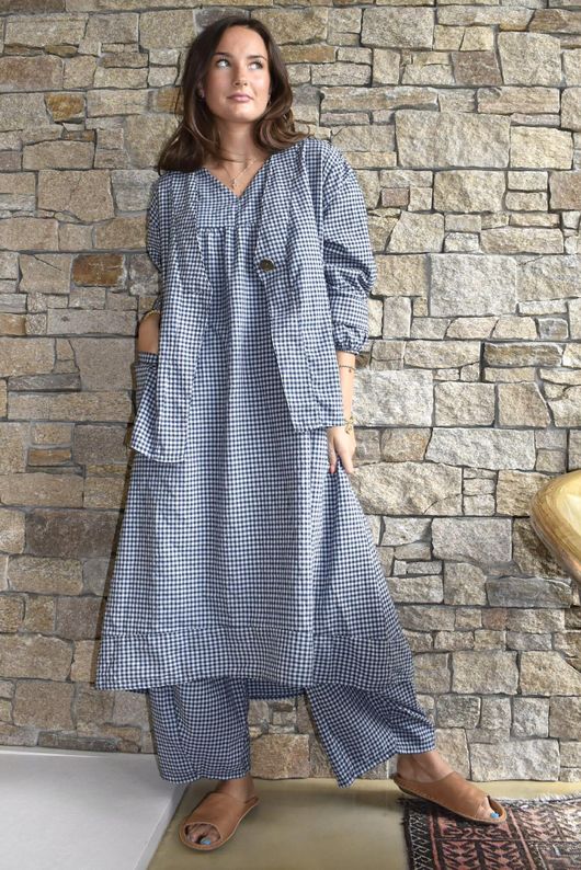 Arbi Gingham Box Jacket Navy