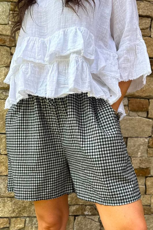 Arbi Gingham Short Black