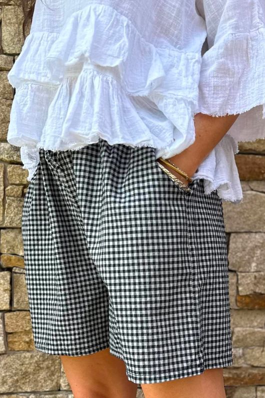 Arbi Gingham Short Black