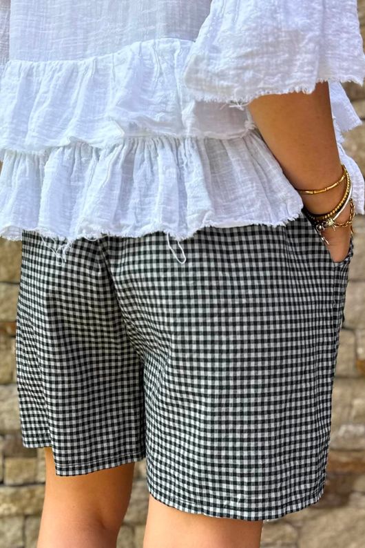 Arbi Gingham Short Black