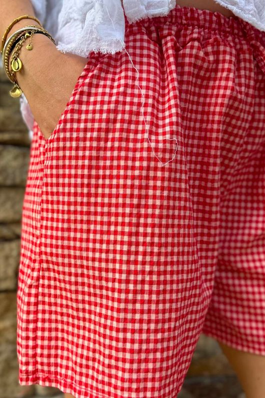 Arbi Gingham Short Chilli