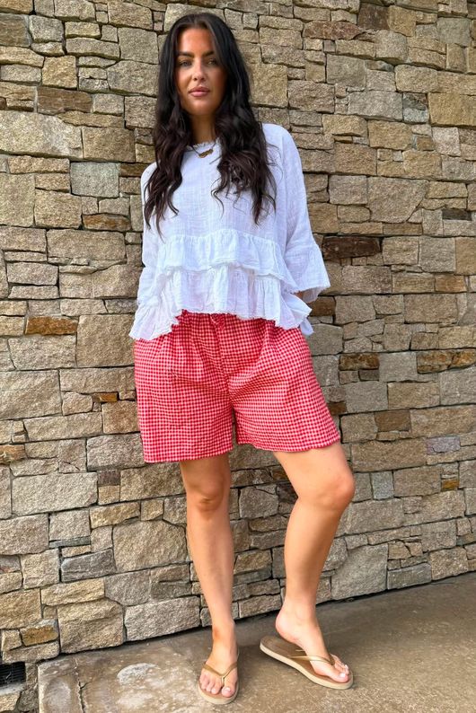 Arbi Gingham Short Chilli