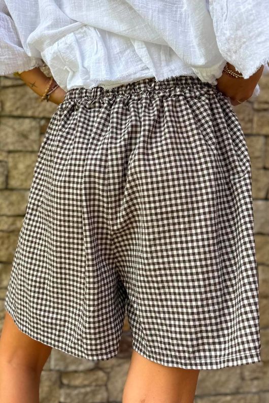 Arbi Gingham Short Chocolate