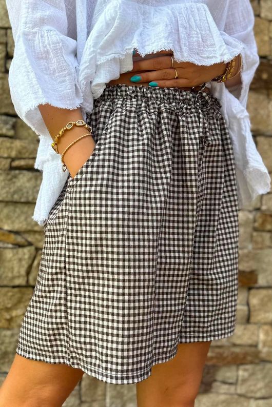 Arbi Gingham Short Chocolate