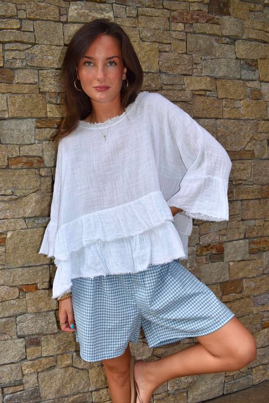 Arbi Gingham Short Denim