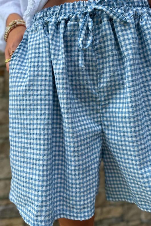 Arbi Gingham Short Denim