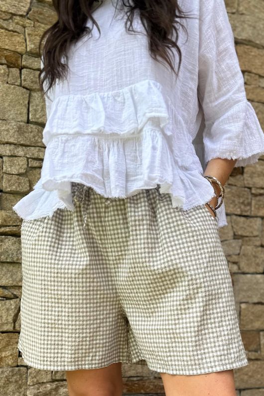 Arbi Gingham Short Mocha