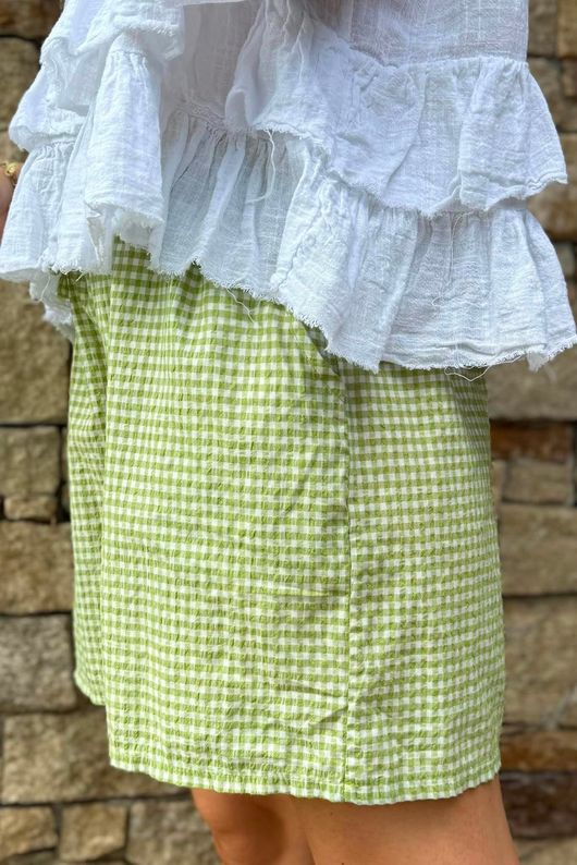 Arbi Gingham Short Soft Olive