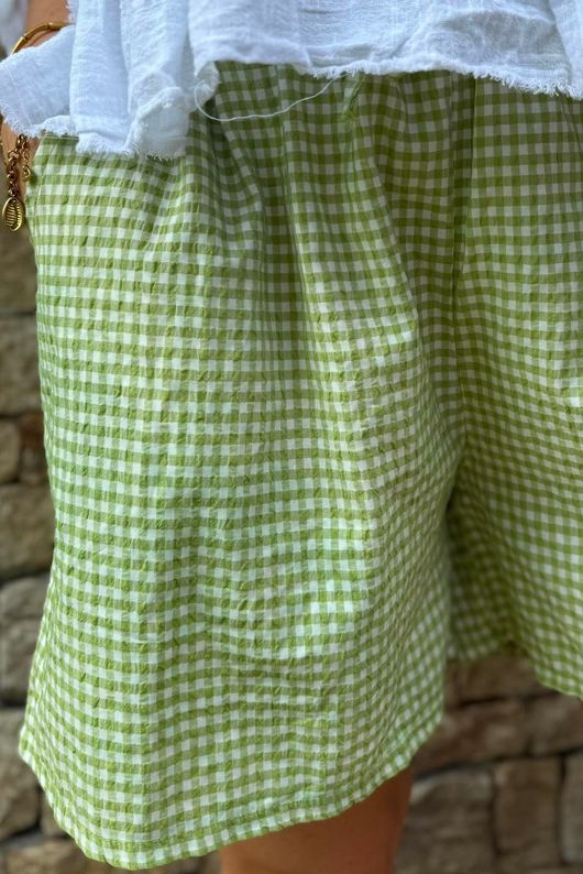 Arbi Gingham Short Soft Olive
