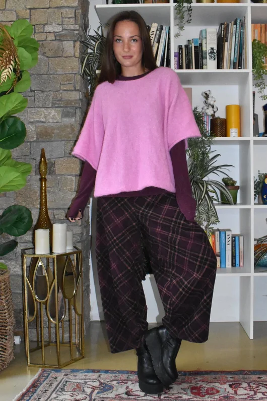 Arbi Needlecord Tartan Barrel Pant Fig