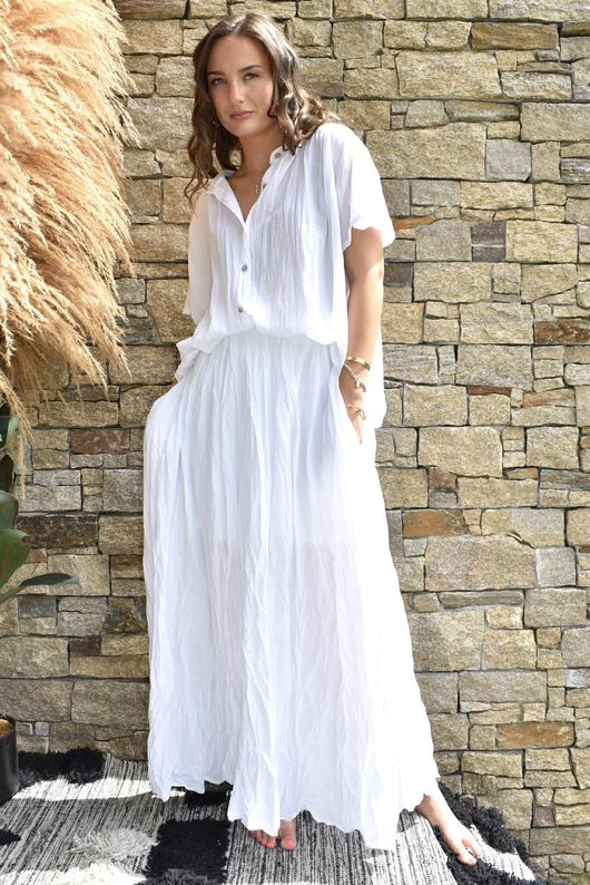 Asher Cap Sleeve Blouse White