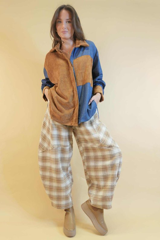 Ashland Cord & Denim Shirt Camel ' /8=