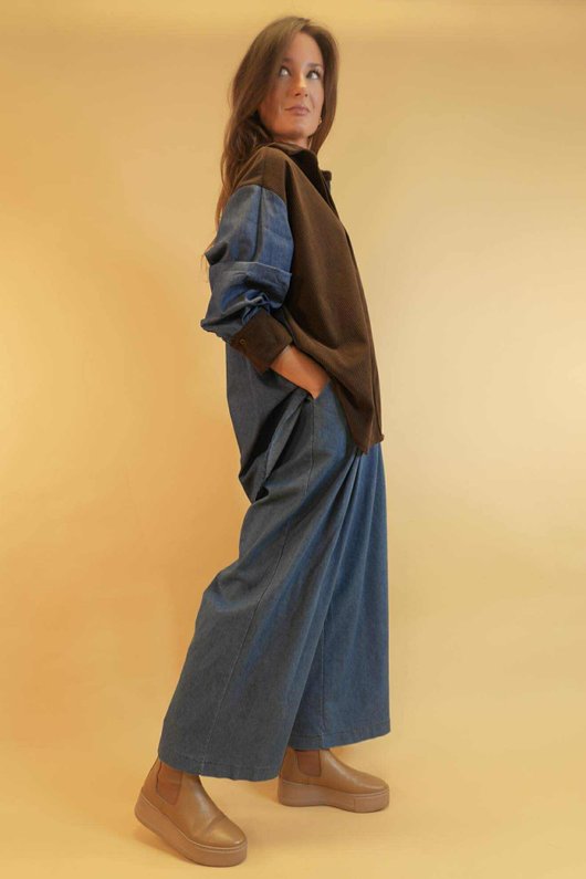 Ashland Cord & Denim Shirt Chocolate  /8=