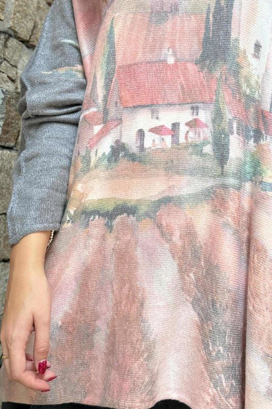  Astral Oversized Knit Top Tuscan Grey