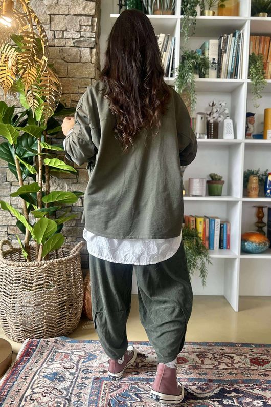 Bailey Quilt And Crochet Jacket Khaki
