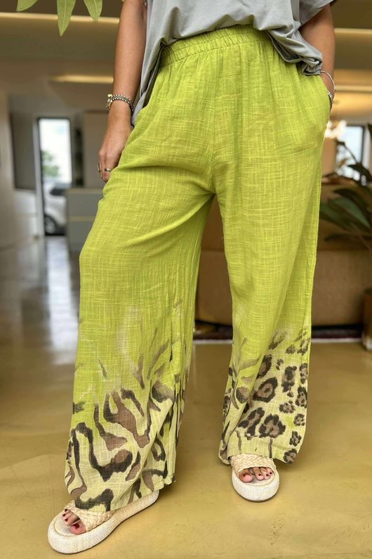 Baku Linen Blend Ombre Pant Olive - 