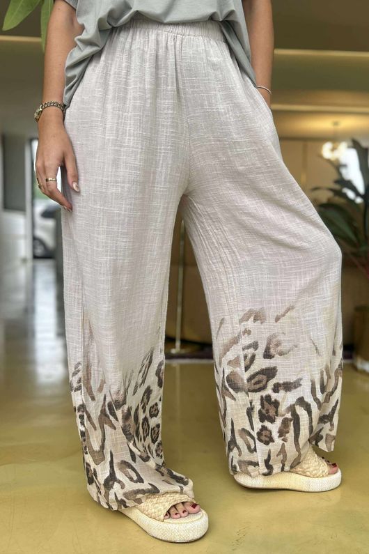 Baku Linen Blend Ombre Pant Stone /7 