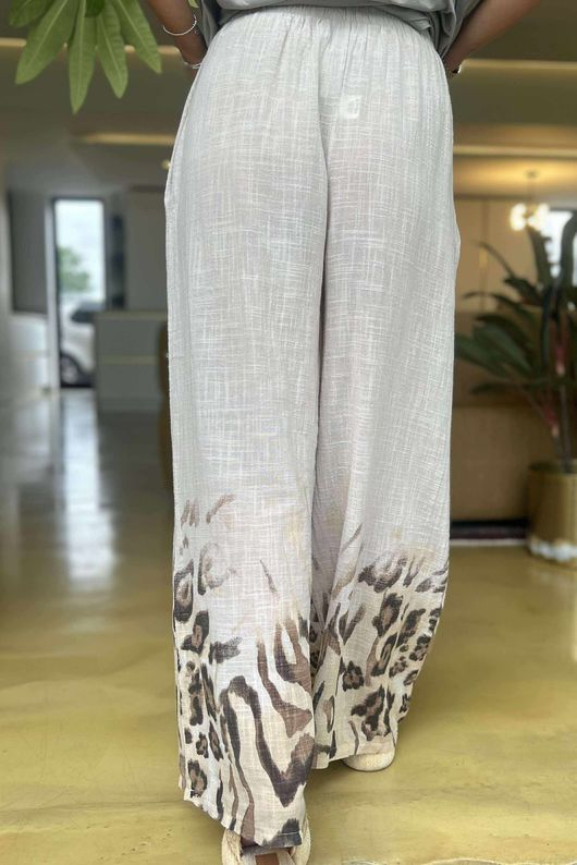 Baku Linen Blend Ombre Pant Stone /7 