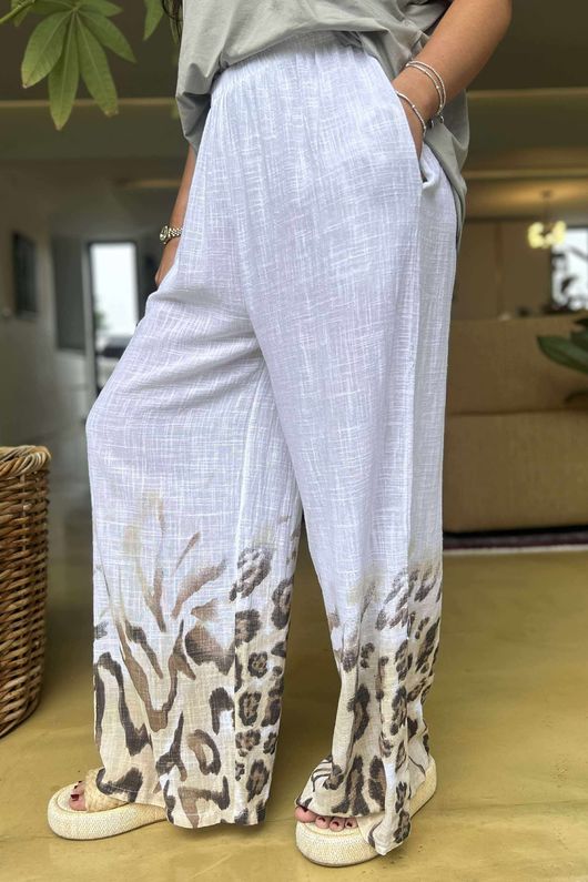 Baku Linen Blend Ombre Pant White /5 