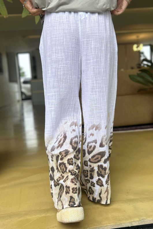 Baku Linen Blend Ombre Pant White /5 