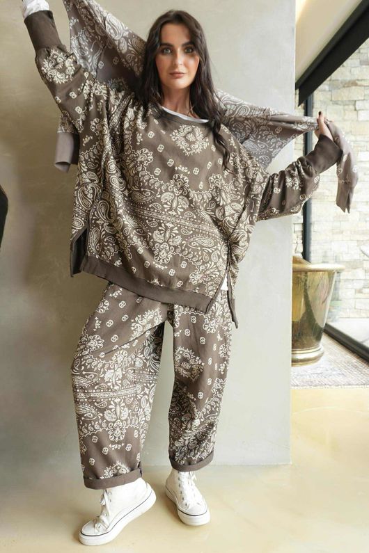 Bandana B Classic Sweatshirt Barrel Pant Chocolate