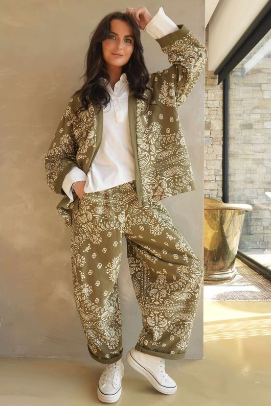 Bandana B Kimono Sweatshirt Jacket Olive