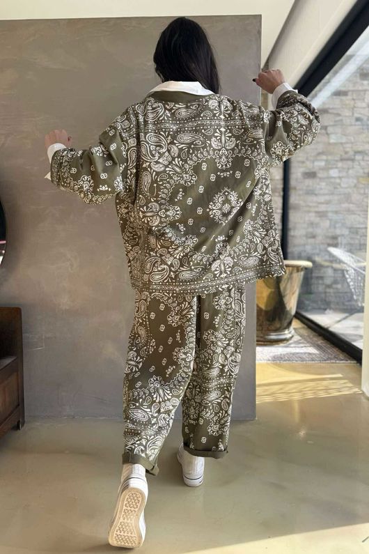 Bandana B Kimono Sweatshirt Jacket Olive