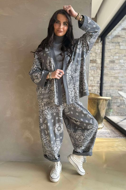 Bandana B Kimono Sweatshirt Jacket Storm