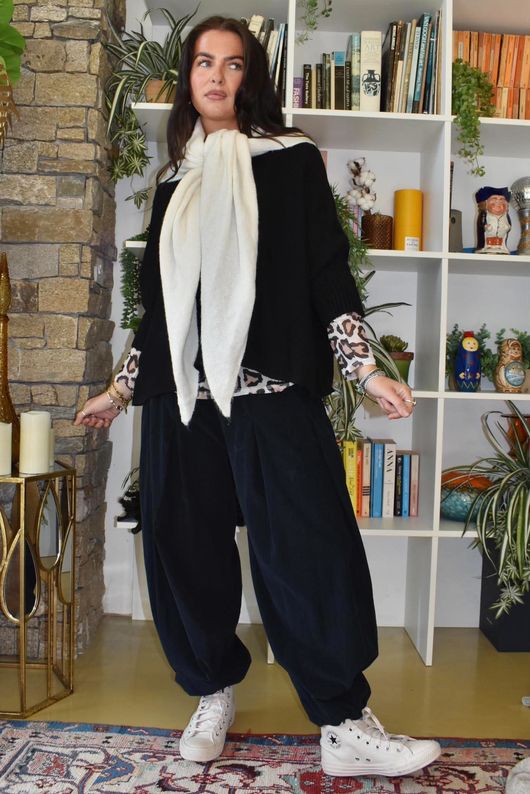 Basso Baby Cord Shirring Genie Pant Black