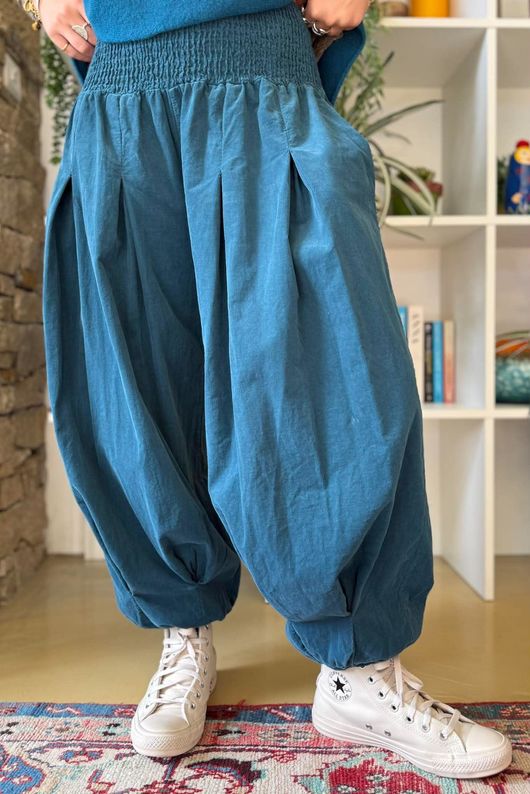 Basso Baby Cord Shirring Genie Pant Deep Teal