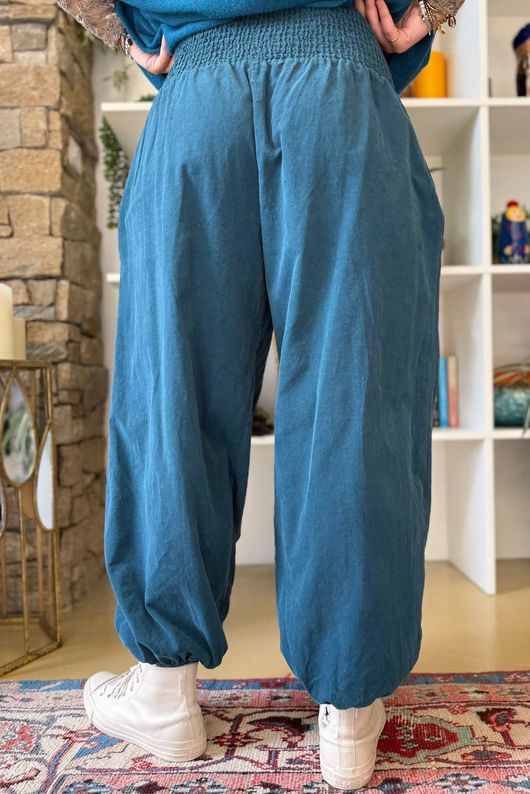 Basso Baby Cord Shirring Genie Pant Deep Teal