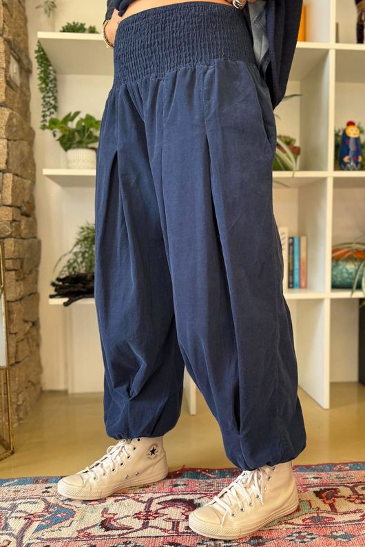 Basso Baby Cord Shirring Genie Pant Navy