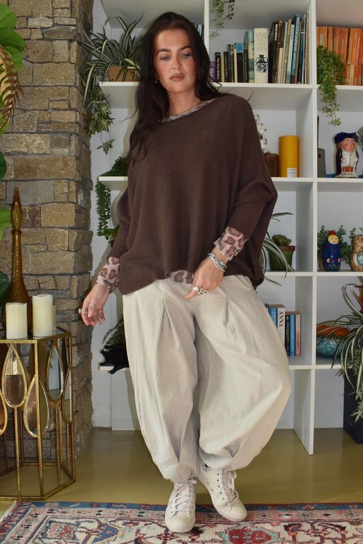 Basso Baby Cord Shirring Genie Pant Stone
