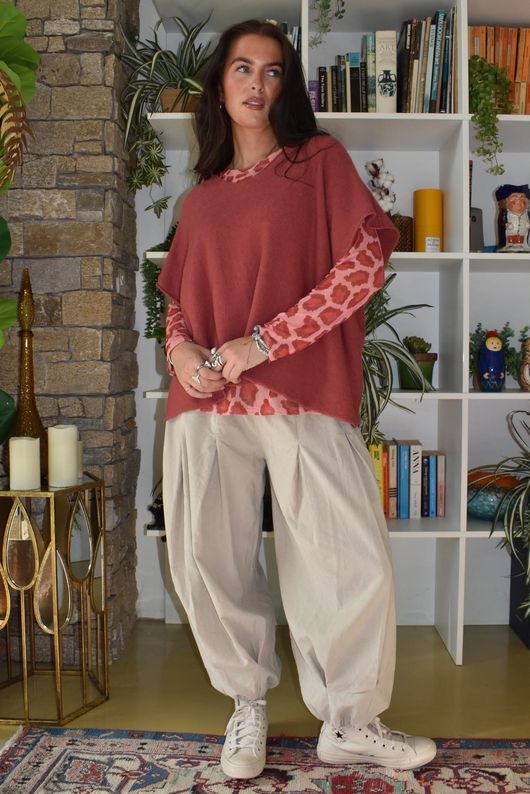 Basso Baby Cord Shirring Genie Pant Stone