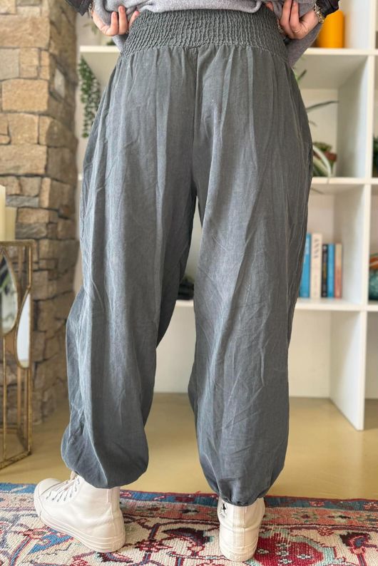 Basso Baby Cord Shirring Genie Pant Storm