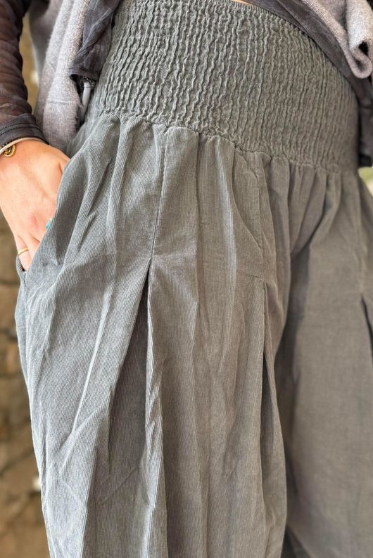 Basso Baby Cord Shirring Genie Pant Storm