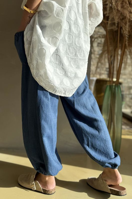 Basso Shirring Balloon Jean Dark /40=